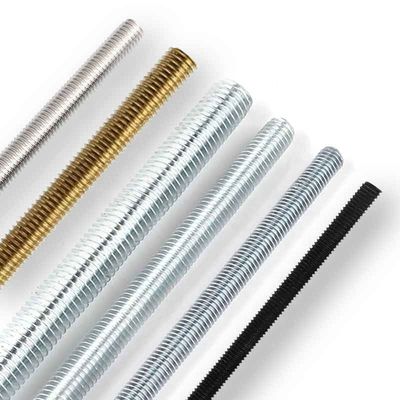 Messing koolstofroestvrij staal 304 316 A2 A4 Gr 4.8 8.8 Gewoon zwart Zinkgeplat HDG DIN975 DIN976 Gedrukt staaf M4-M48
