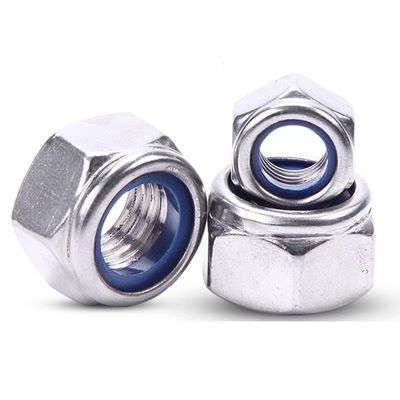Direct zink geel-chromeerde beklede DIN982 Hexagon Back Nuts met Nylon zelfvergrendelende noten