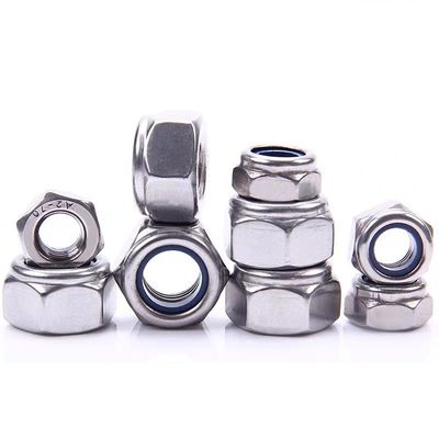 Direct zink geel-chromeerde beklede DIN982 Hexagon Back Nuts met Nylon zelfvergrendelende noten