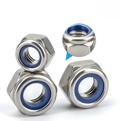 Direct zink geel-chromeerde beklede DIN982 Hexagon Back Nuts met Nylon zelfvergrendelende noten