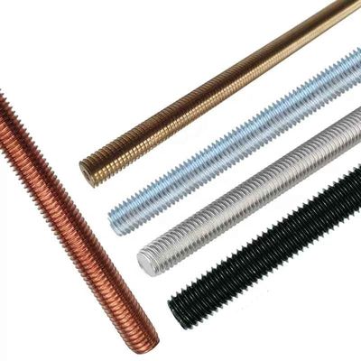 Messing koolstofroestvrij staal 304 316 A2 A4 Gr 4.8 8.8 Gewoon zwart Zinkgeplat HDG DIN975 DIN976 Gedrukt staaf M4-M48