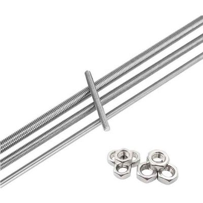Messing koolstofroestvrij staal 304 316 A2 A4 Gr 4.8 8.8 Gewoon zwart Zinkgeplat HDG DIN975 DIN976 Gedrukt staaf M4-M48