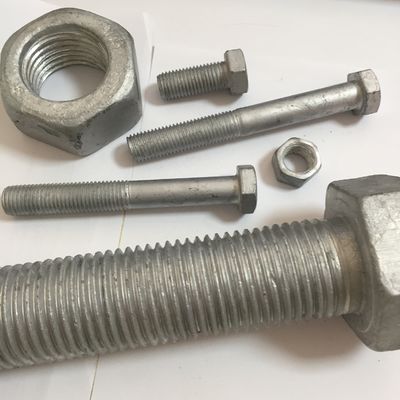 DIN Standard Hebei Fastener HDG Hot Dip Galvanized Hex Bolt en Nut met Geel Zink