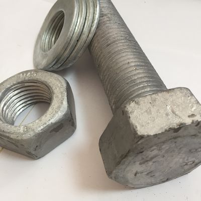 DIN Standard Hebei Fastener HDG Hot Dip Galvanized Hex Bolt en Nut met Geel Zink