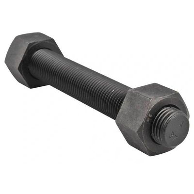 Zwart afgewerkte koolstofstaal ASTM A193 Gr B7 High Tensile Strength Stud Bar Bolt Met A194 2H