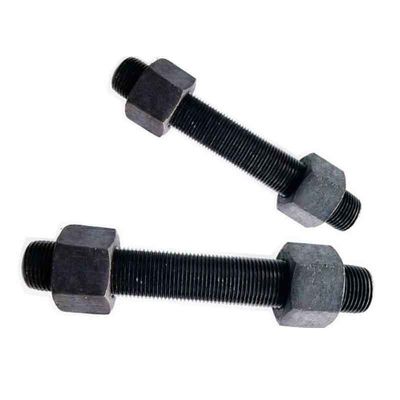 Zwart afgewerkte koolstofstaal ASTM A193 Gr B7 High Tensile Strength Stud Bar Bolt Met A194 2H