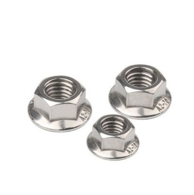 304 M8 Hex Lock Din6923 Zelfvergrendelend Hexagon Flange Nut met een eenvoudige oppervlaktebehandeling