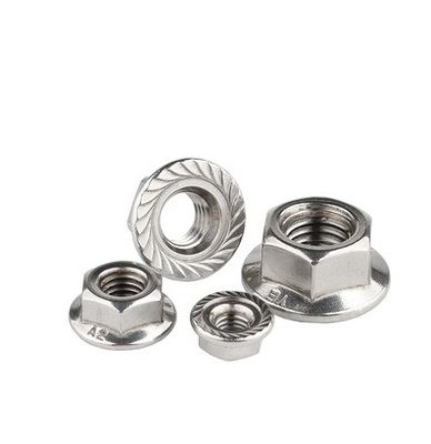 304 M8 Hex Lock Din6923 Zelfvergrendelend Hexagon Flange Nut met een eenvoudige oppervlaktebehandeling