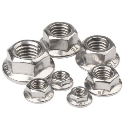304 M8 Hex Lock Din6923 Zelfvergrendelend Hexagon Flange Nut met een eenvoudige oppervlaktebehandeling