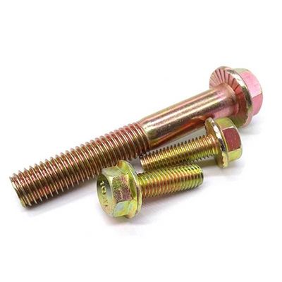 12.9 Geel Zinkbedekt DIN6921 Hex Head Flange Bolt M10 M12 M6 voor gebouwen