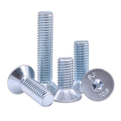Handan Fastener Direct Wit Blauw Zinkgeplatte DIN7991 CSK Flat Head Hex Socket Bolt Schroef