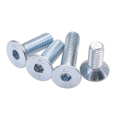 Handan Fastener Direct Wit Blauw Zinkgeplatte DIN7991 CSK Flat Head Hex Socket Bolt Schroef