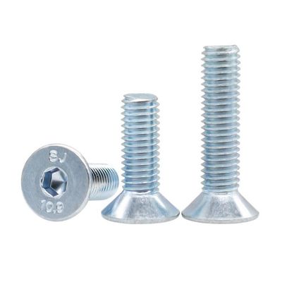 Handan Fastener Direct Wit Blauw Zinkgeplatte DIN7991 CSK Flat Head Hex Socket Bolt Schroef