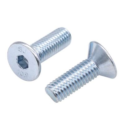 Handan Fastener Direct Wit Blauw Zinkgeplatte DIN7991 CSK Flat Head Hex Socket Bolt Schroef