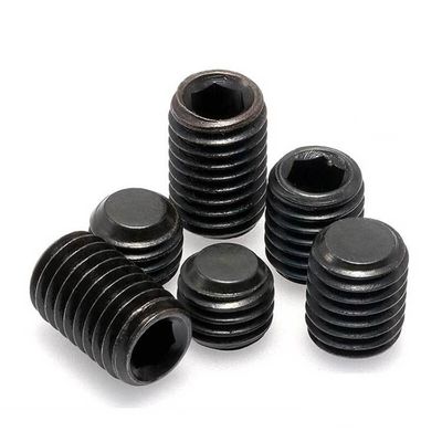 Zwarte oxide afwerking hoge sterkte zeshoekige stopcontact set schroef met concave einde hoofdloze machine schroef